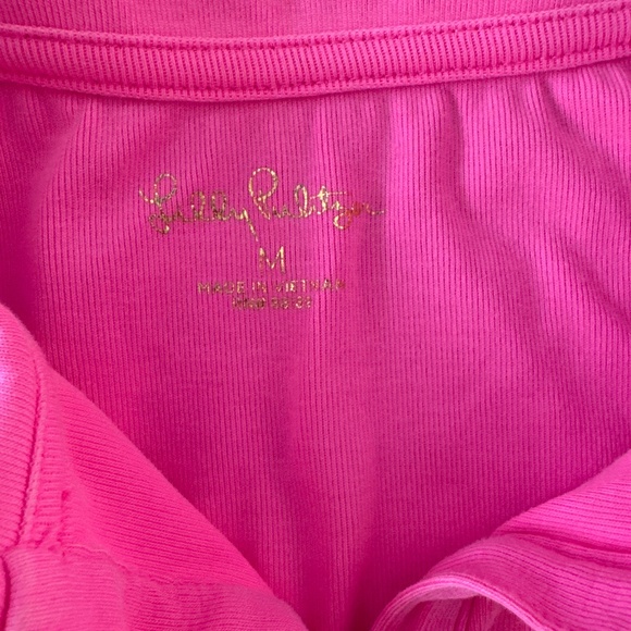 Lilly Pulitzer bright pink shirt with gold buttons Size M - Picture 2 of 7
